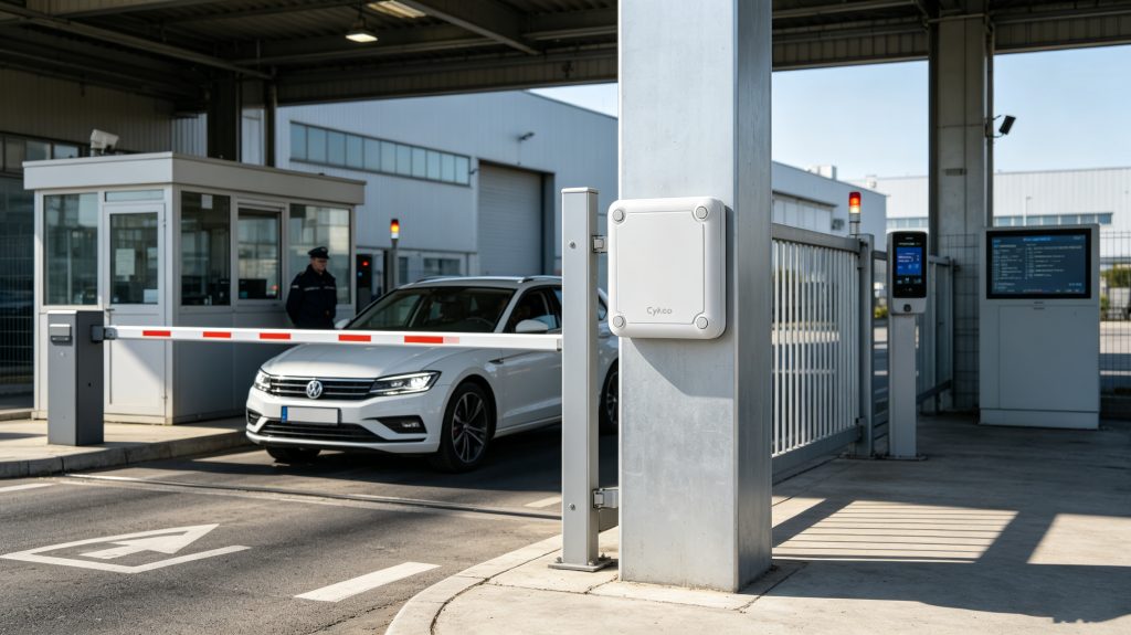 Long Range Card Reader: How Does It Improve Contactless Access and Asset Identification? 1 Cykeo long range card reader automatically identifying RFID vehicle access cards