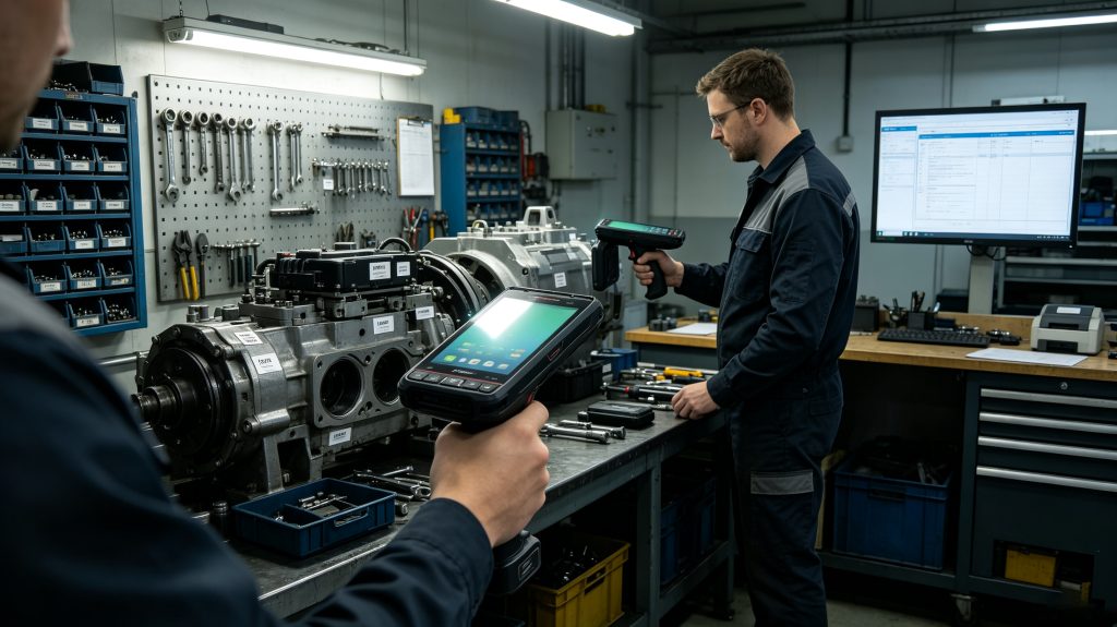 Cykeo printable RFID tags attached to industrial equipment for asset identification