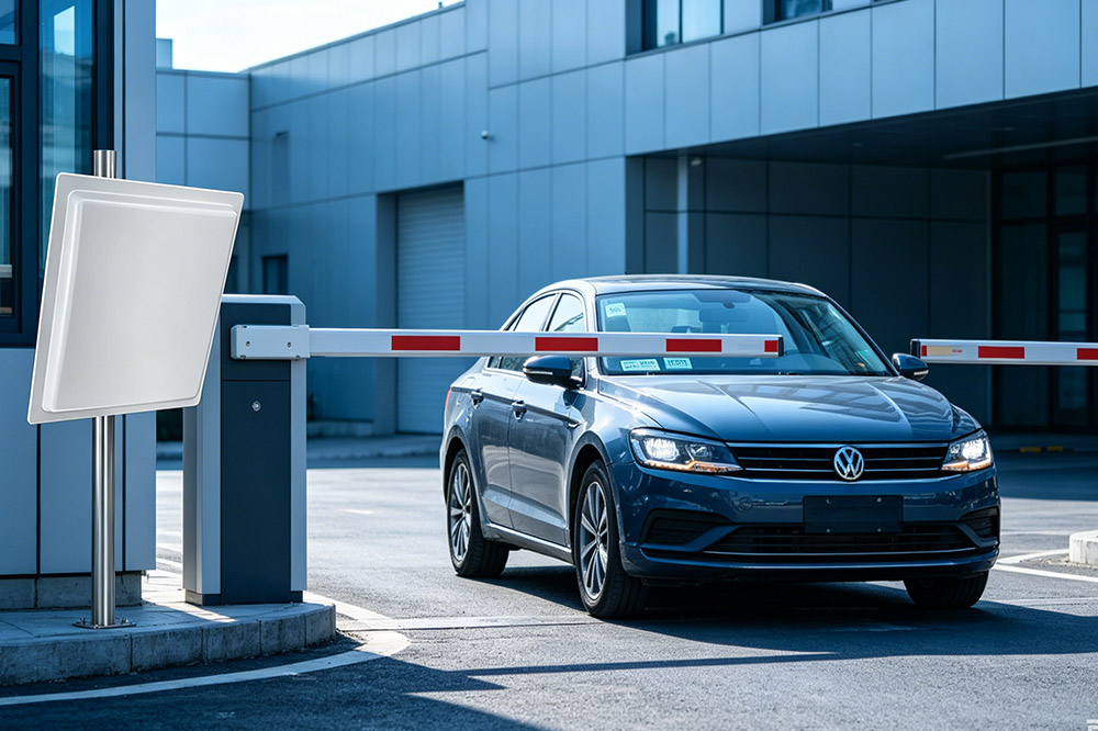 How to Choose Long Range RFID Reader 3 Long range RFID reader controlling vehicle access at parking entrance