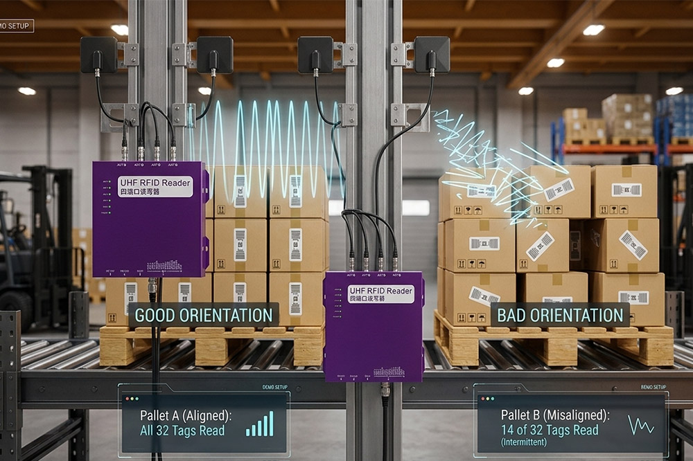 How Far Can a Long Range RFID Reader Read? Real Factors That Affect RFID Read Distance 3 RFID tag orientation impact on UHF reader communication distance