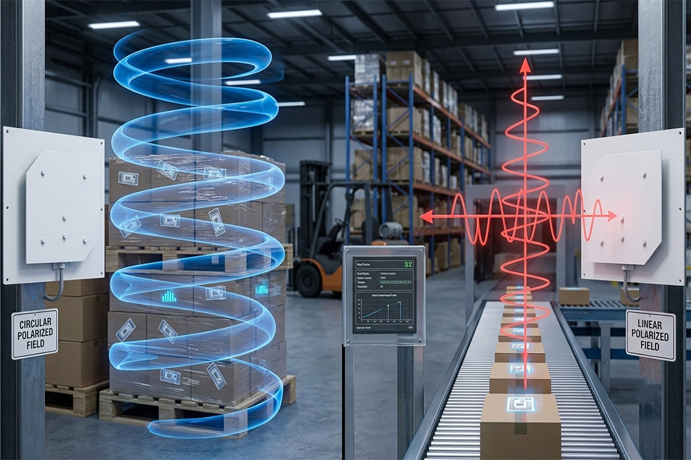 How to Match RFID Reader with the Right Antenna: A Practical Guide for RFID System Integrators 2 Circular and linear polarization RFID antennas used in different tag orientation scenarios