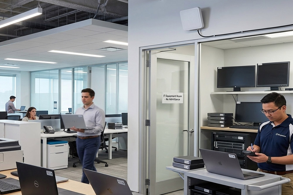 RFID tracking system for office IT assets and electronic equipment