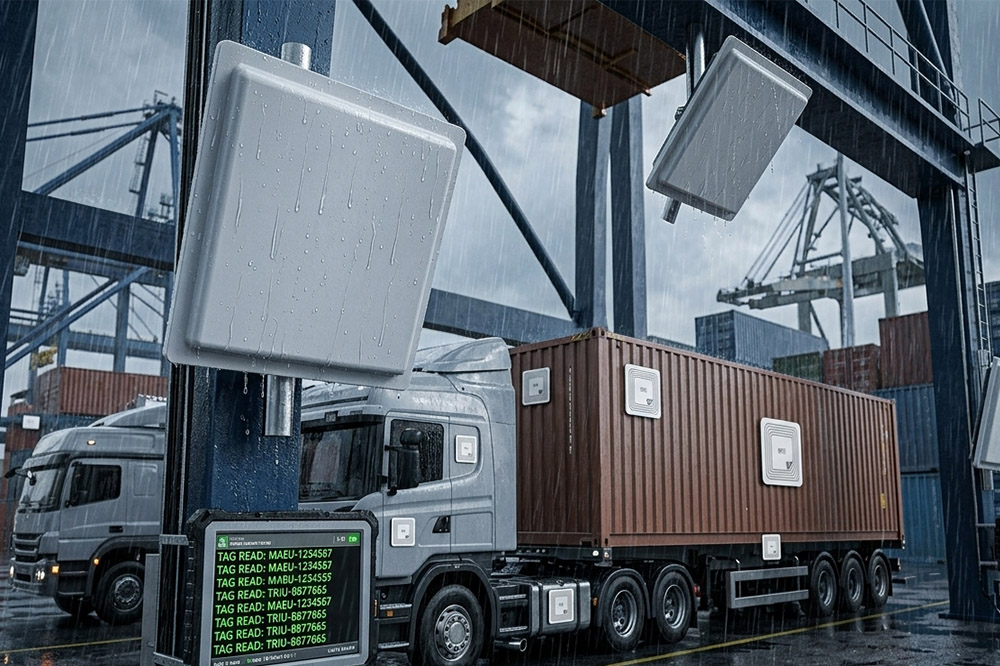 Can RFID Work in the Rain? Yes, but Weather Isn't Always the Real Problem 2 utdoor RFID reader used in a rainy port logistics environment