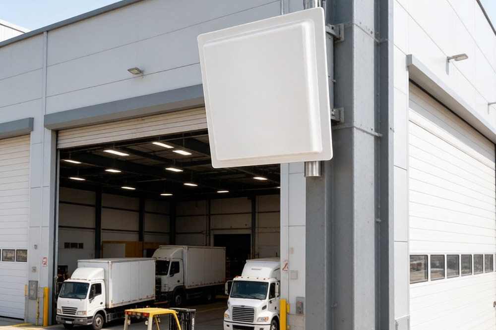 Long Range RFID Scanner for Vehicle Identification: What Actually Matters in Real Projects 2 Long range RFID reader identifying logistics vehicles entering a warehouse