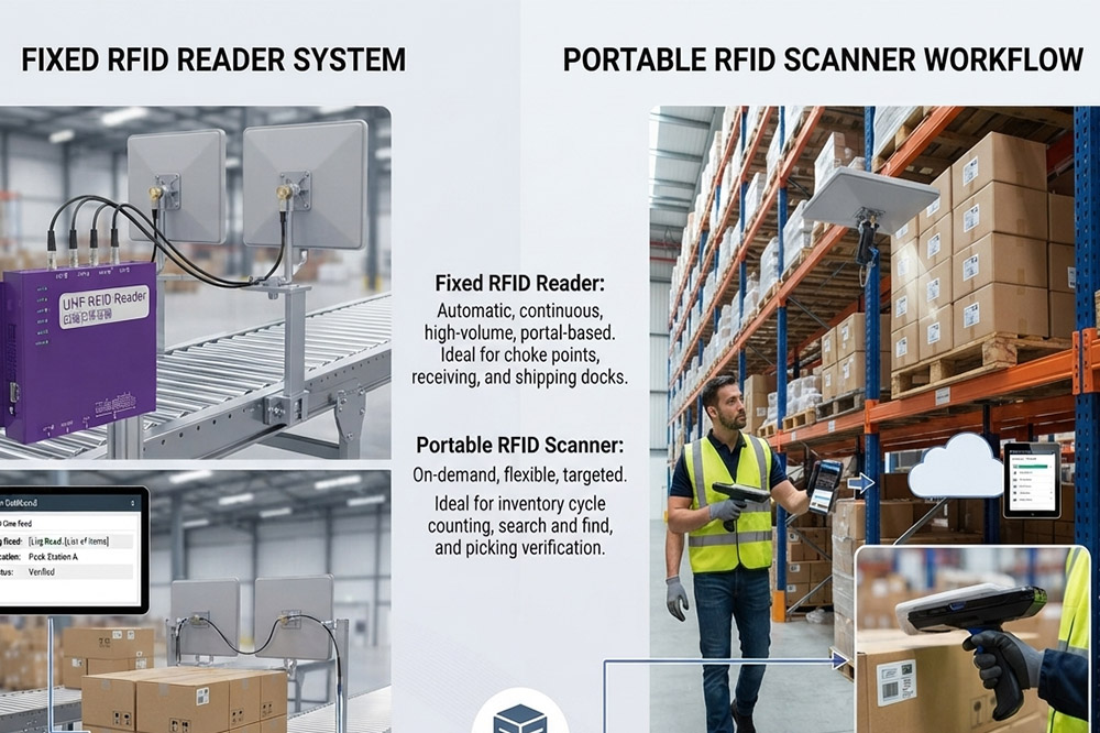 How to Choose Portable Scanner for RFID Inventory and Asset Tracking Projects 1 portable RFID scanner vs fixed RFID reader solution
