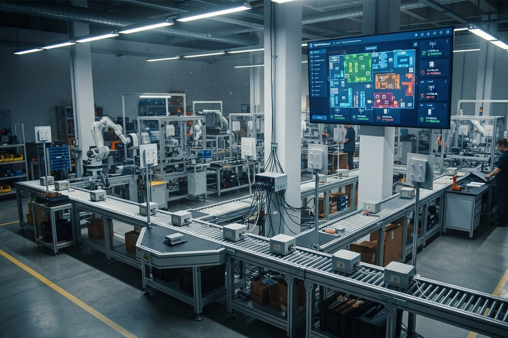 Long Range RFID Scanner for Manufacturing: Where It Actually Makes a Difference 1 Long range RFID reader tracking work in progress items between manufacturing stations