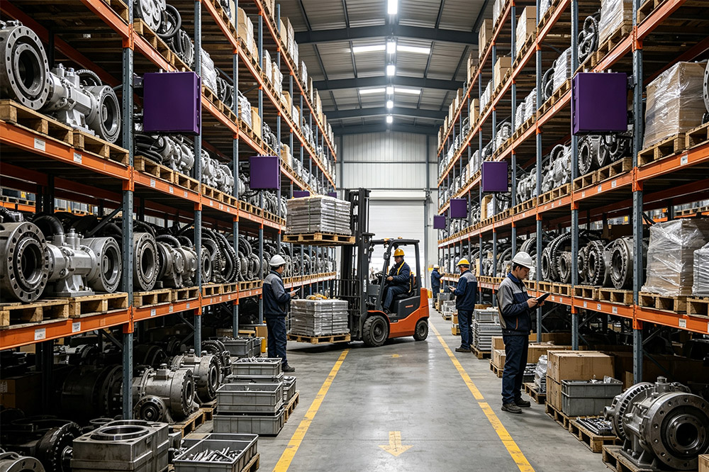 Long Range RFID Scanner for Mining Sites: What Actually Works in Harsh Mining Environments 3 Long range RFID scanner tracking tagged mining spare parts in an industrial warehouse
