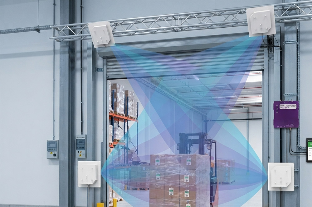 UHF RFID antenna installation for long distance RFID scanning system