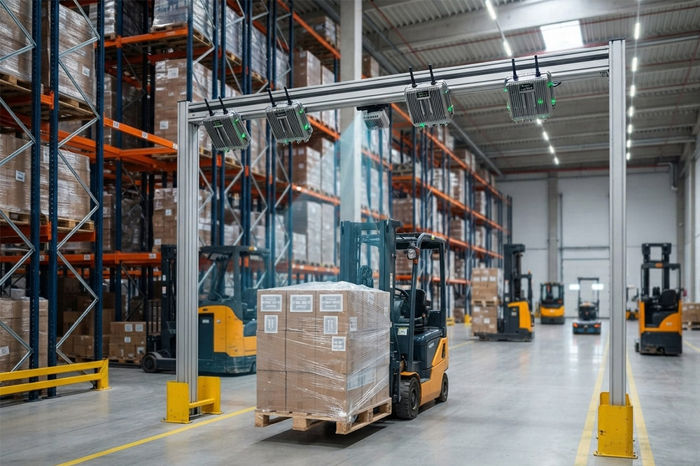 Long Range RFID Scanner OEM Manufacturer: What Buyers Usually Look for Before Placing a Large Order 3 Long range RFID scanner reading tagged pallets in an automated warehouse