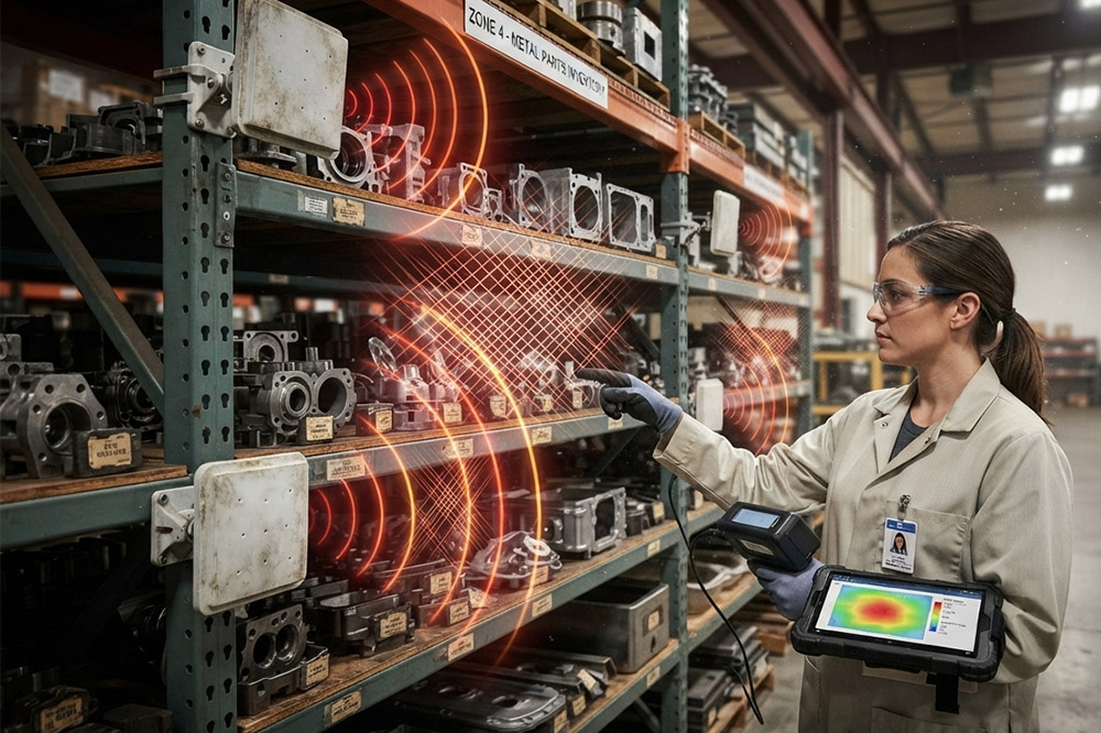 RFID signal interference caused by metal environment in warehouse