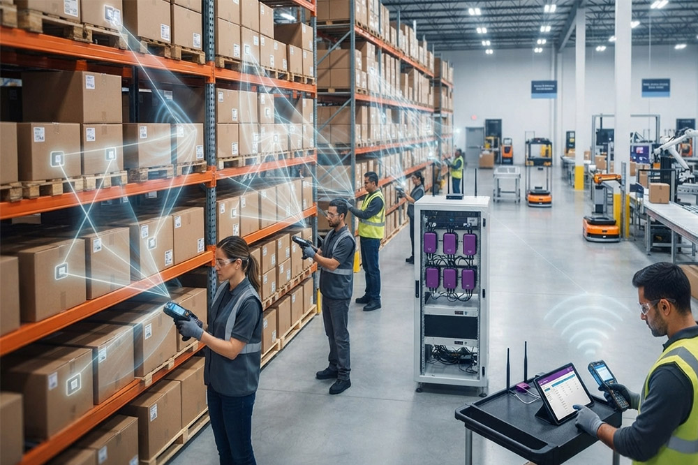 Long Range RFID Scanner Supplier in China: What Buyers Should Know Before Ordering 1 Handheld long range RFID scanner reading multiple warehouse RFID tags