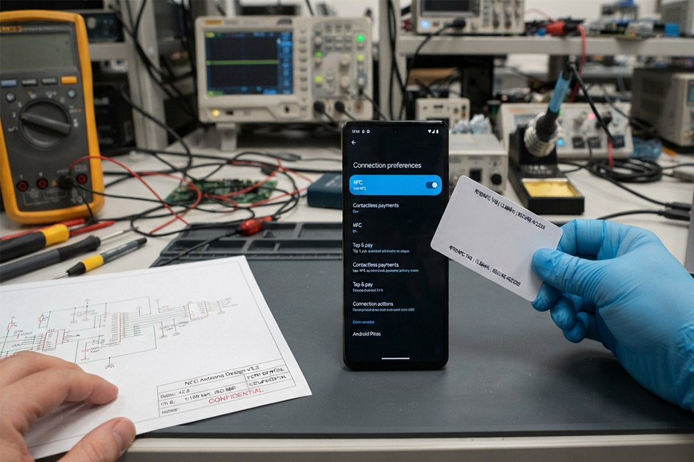 Android phone NFC settings enabled for NFC tag testing