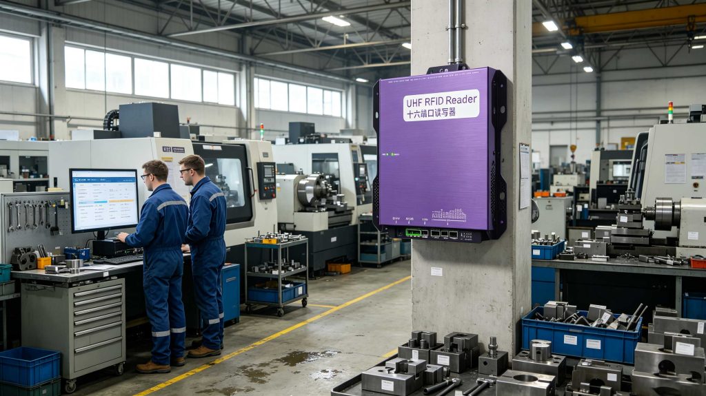 How Does RFID Tag Work: Understanding RFID Tag Technology 2 Cykeo RFID tags attached to industrial equipment for automated tracking in a European factory