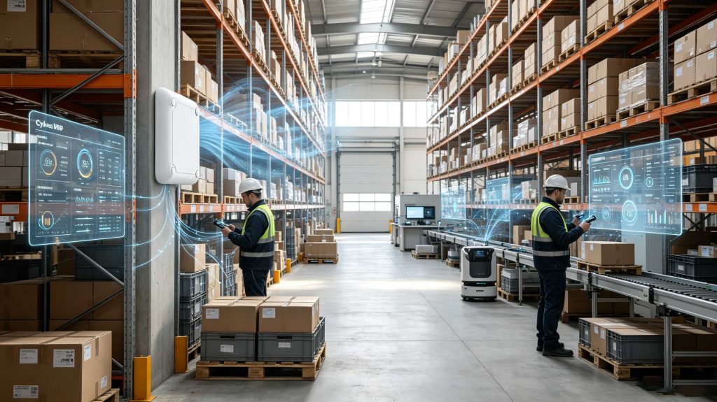 What Is Meant by RFID? Complete Explanation of RFID Technology, Working Principle, and Industrial Applications 1 what is meant by rfid technology showing Cykeo RFID system for warehouse inventory management