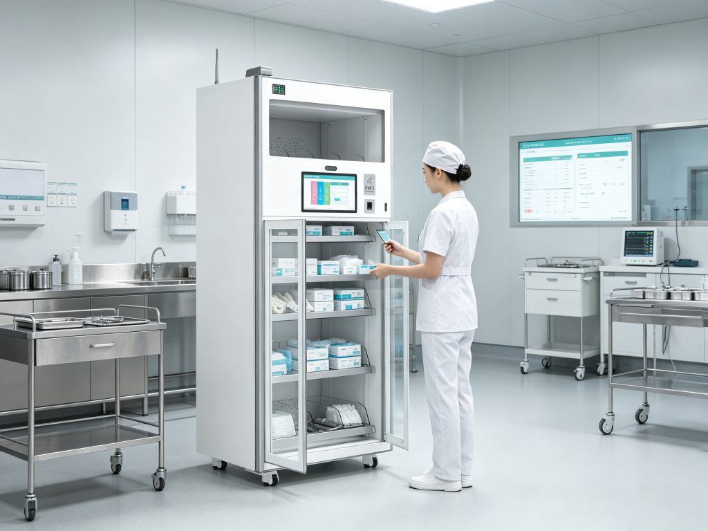 RFID in Hospital: How Smart RFID Cabinets Improve Medical Supply Management and Traceability 1 Cykeo RFID cabinet managing surgical consumables