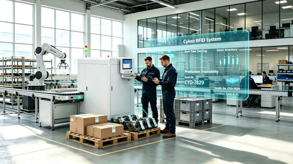 What Is RFID: Understanding Radio Frequency Identification Technology 2 Cykeo RFID system used for industrial inventory tracking and asset management