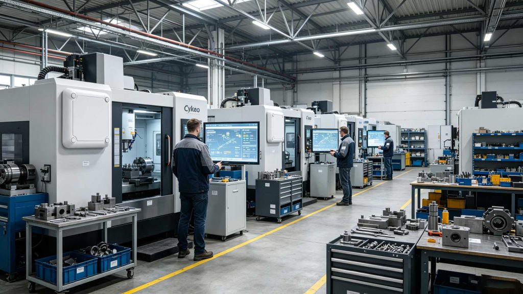 Cykeo RFID readers tracking industrial tools and equipment in a European smart factory