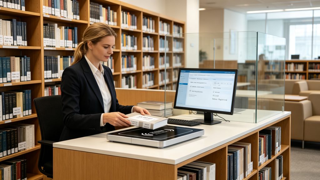What Are RFID Labels and How Do They Enable Smarter Identification and Tracking? 2 Cykeo RFID labels used for automated book identification in a modern European library