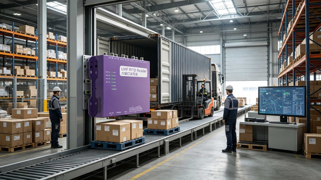 Cykeo UHF RFID supply chain solution tracking pallets and inventory in a European warehouse