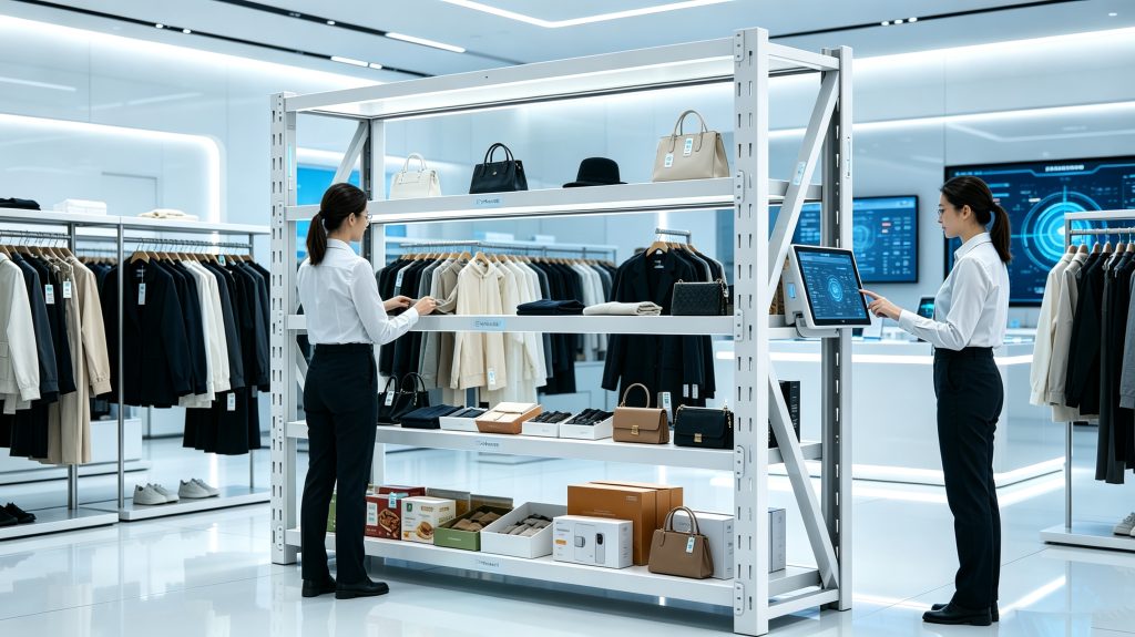 What is a retail store security tag system and how does it improve store security? 1 Cykeo retail store security tag system using RFID technology for merchandise protection in a European retail environment