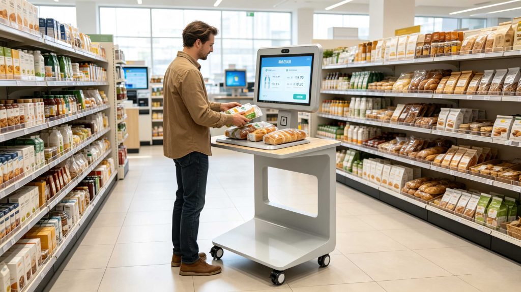 What Is RFID Used for in Retail: Smart Identification and Self-Service Checkout Solutions 1 RFID retail self-service checkout terminal using UHF RFID technology for automatic product recognition