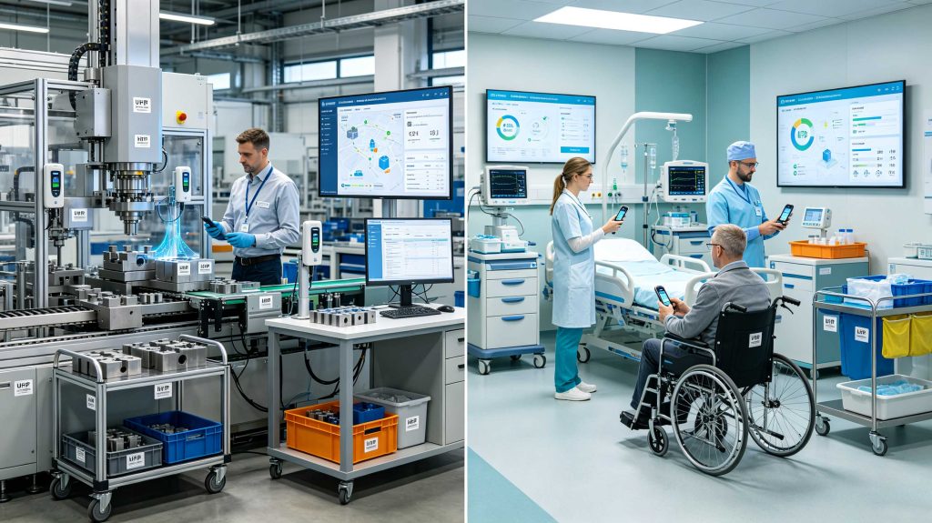 What Is RFID and How Does It Work: Complete Guide to Radio Frequency Identification 2 RFID tracking system used for industrial equipment and healthcare asset management