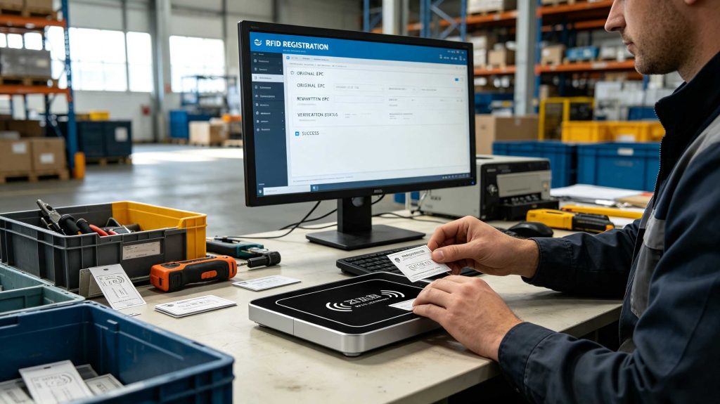 can rfid tags be reused? 2 RFID reader rewriting and verifying reusable UHF RFID tags at a desktop workstation