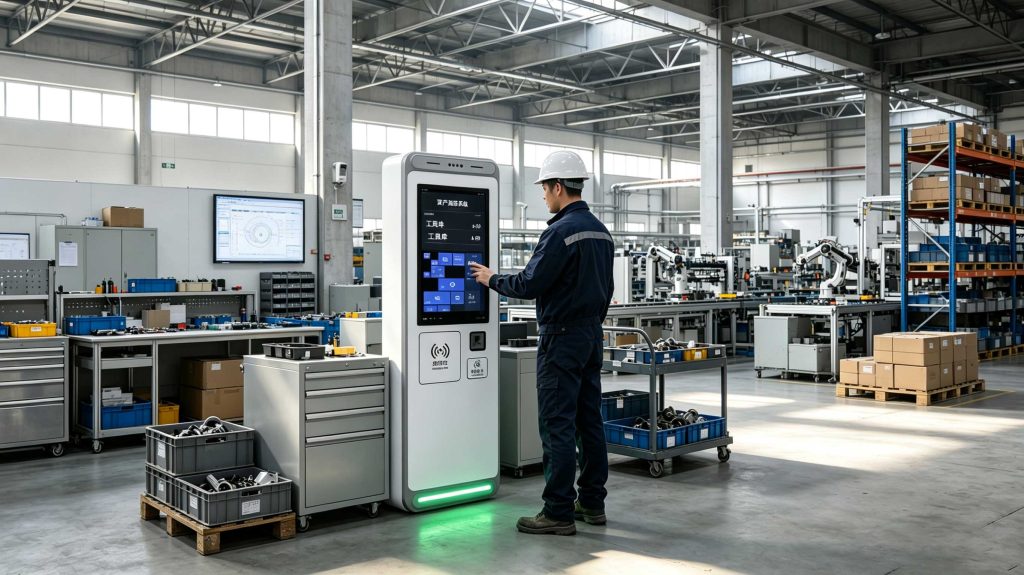 Industrial facility using RFID tags and readers for equipment tracking and asset management