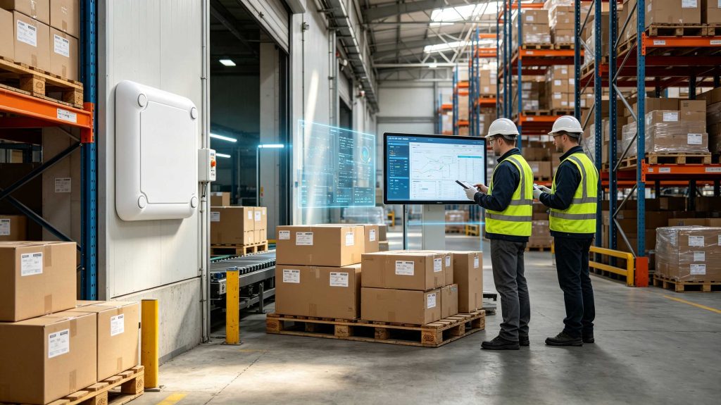RFID tags communicating with an industrial RFID reader for automated identification