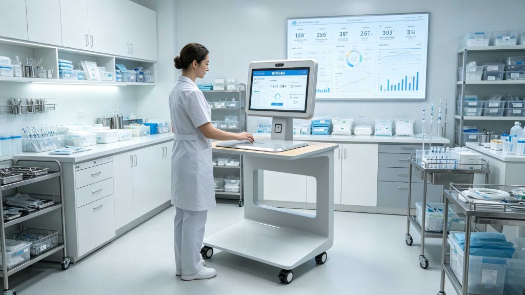 What Is RFID Used for in Retail: Smart Identification and Self-Service Checkout Solutions 2 RFID system used for medical supply tracking and tool warehouse management