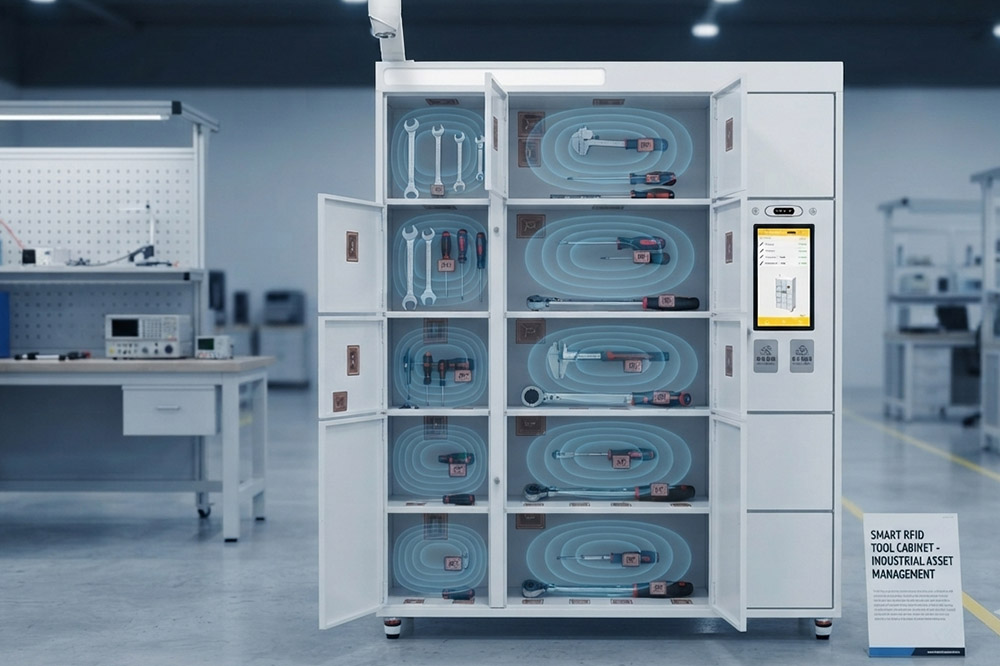 RFID Antenna Gain Explained: Does Higher Gain Mean Better Reading Performance? 3 Low range RFID antenna used inside smart tool cabinet for accurate item tracking