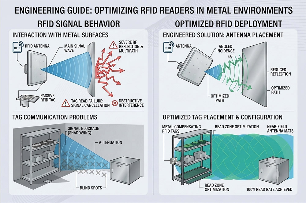 RFID Antenna for Metal Environments: How to Solve Reading Problems in Industrial Applications 1 RFID signal reflection and interference caused by metal surfaces