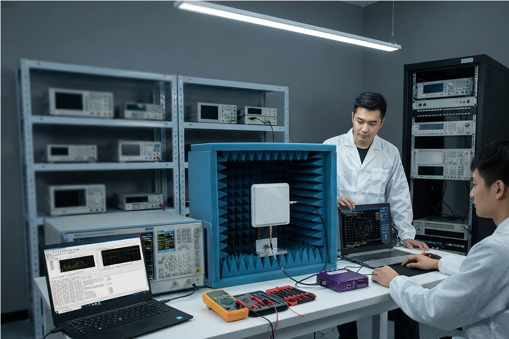 RFID antenna signal performance testing using RF measurement equipment