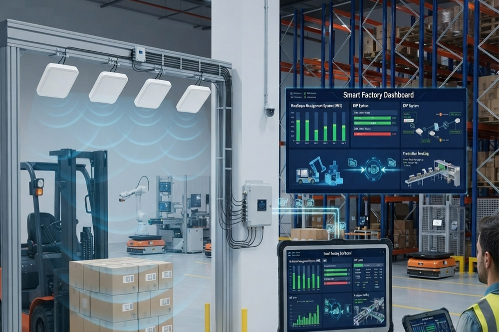 Long range RFID scanner integration with ERP and industrial software