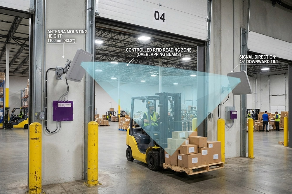 Long Range RFID Scanner Antenna: How to Choose the Right Antenna for Industrial RFID Projects 2 UHF RFID antenna installation for long range warehouse scanning