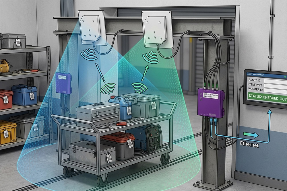 UHF RFID asset tracking reading zone with long range RFID scanner