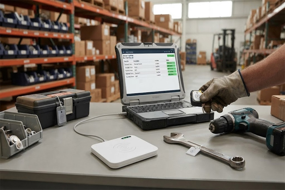 USB RFID scanner used for asset tracking and inventory management