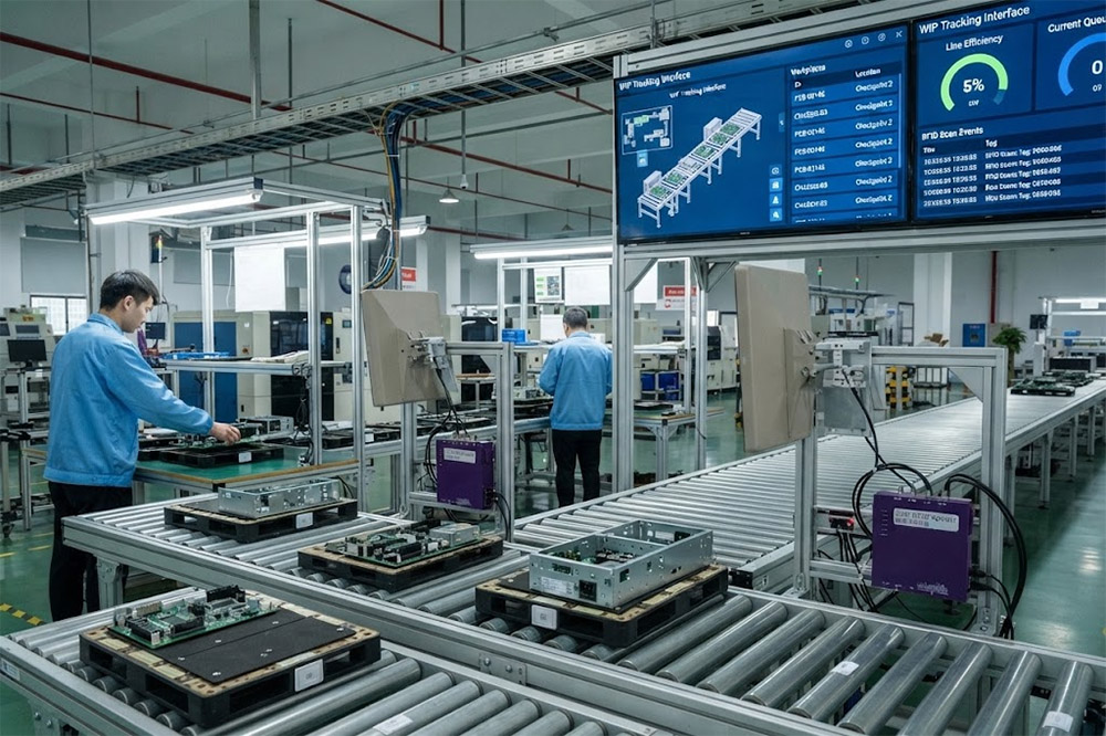 Long Range RFID Scanner for Manufacturing: Tracking Production, Tools and Materials 3 RFID WIP tracking system using long range RFID scanners in manufacturing