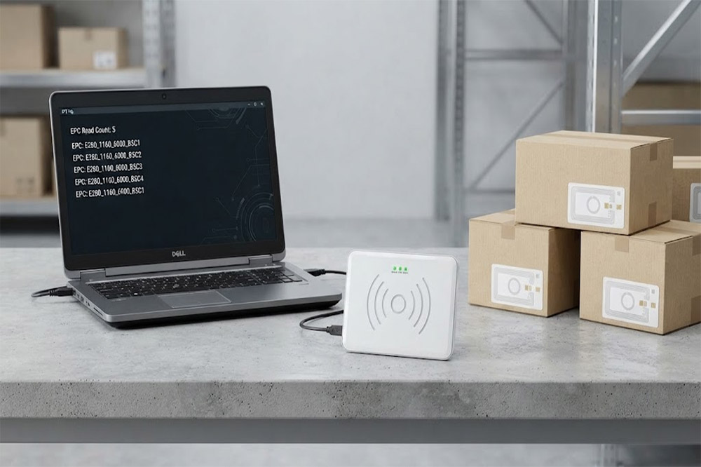 EPC Gen2 compatible UHF USB RFID reader and RFID tags