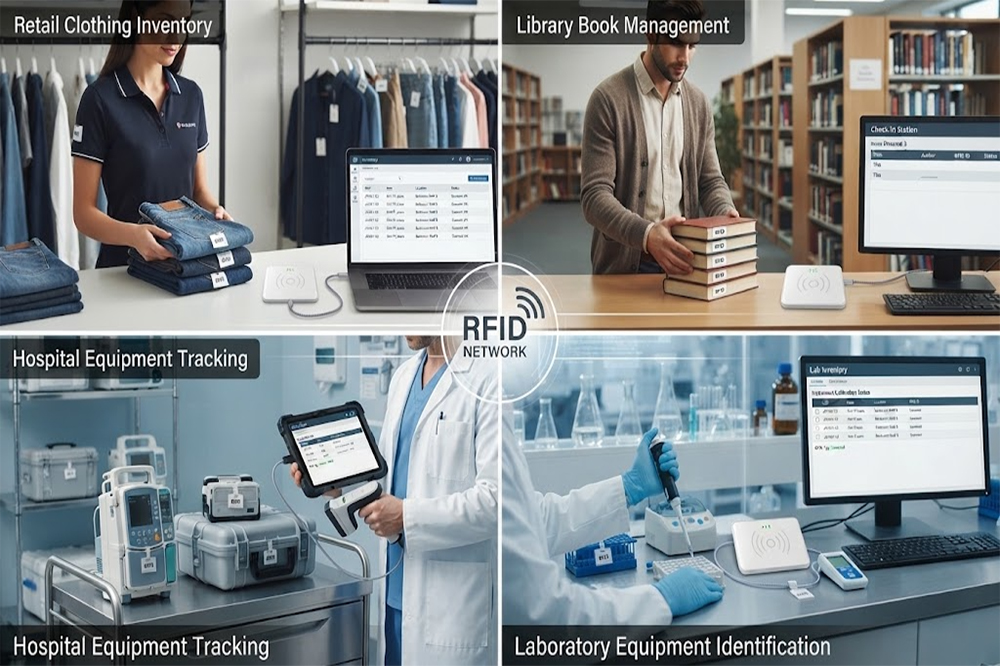 RFID reader applications across retail library healthcare and laboratory