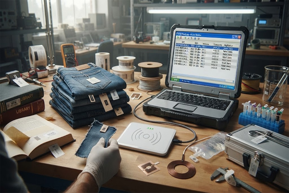 Testing USB RFID scanner performance with actual products and RFID tags