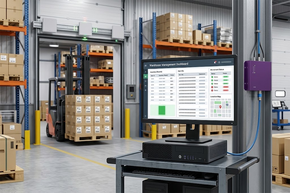 RFID warehouse inventory data connected to WMS software