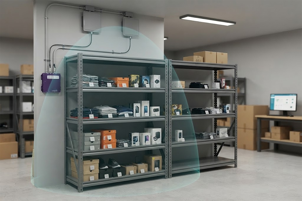 Controlled UHF RFID reading zone for retail inventory tracking