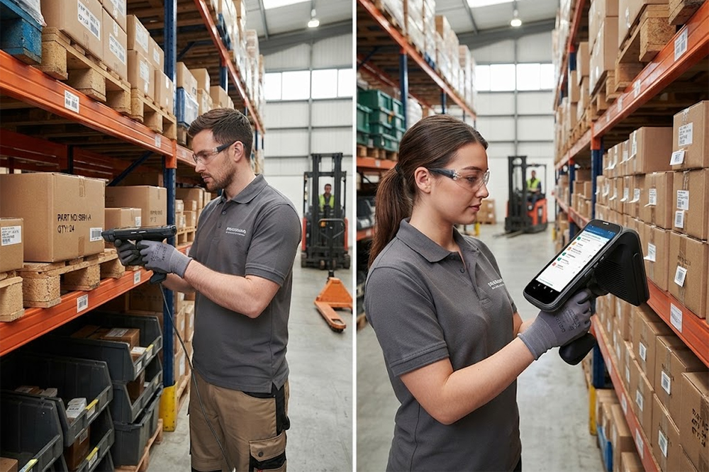 Long Range RFID Scanner vs. Barcode Scanner: Which Is Better for Warehouse and Logistics? 1 RFID and barcode scanning methods for warehouse inventory