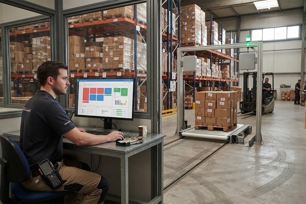 RFID Reader for Warehouse Inventory: How It Makes Stock Counting Easier 4 RFID warehouse inventory system connected to management software