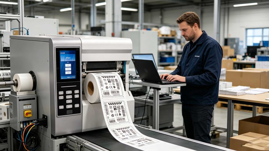 how do rfid label printers work 1 Industrial RFID label printer encoding a UHF RFID inlay while printing a smart label