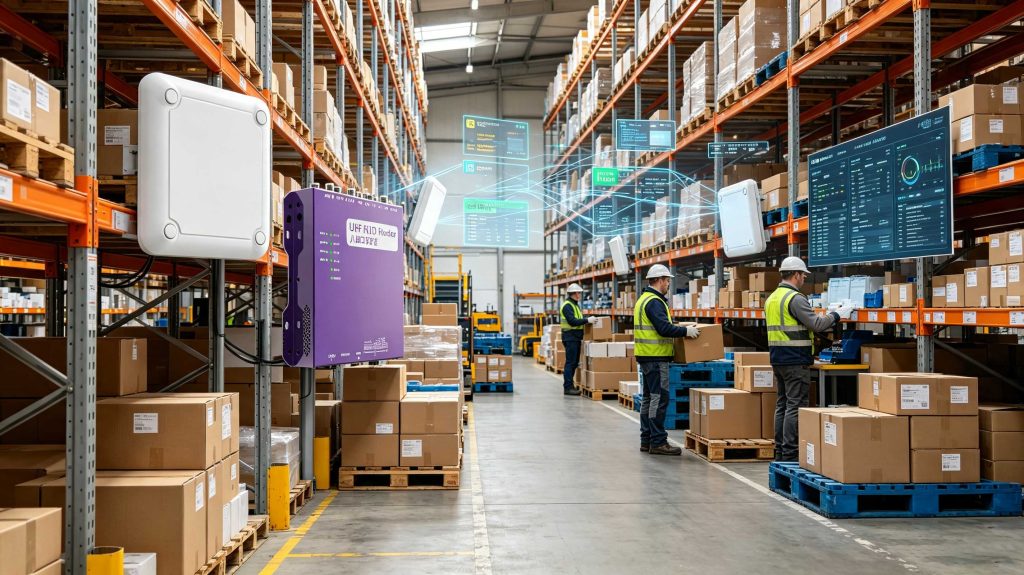 How to Use RFID: Complete Guide for Real-World RFID Applications 1 Workers using RFID technology for automatic inventory tracking in a European warehouse