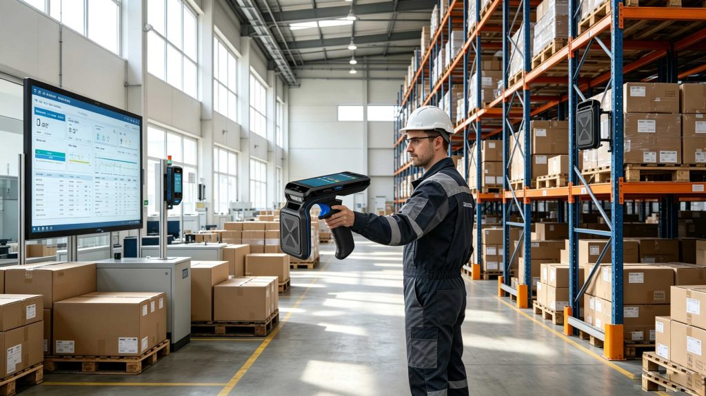 What Is RFID Tags Used For: Practical Applications of RFID Identification Technology 1 Industrial warehouse using RFID tags and UHF RFID readers for automated inventory tracking