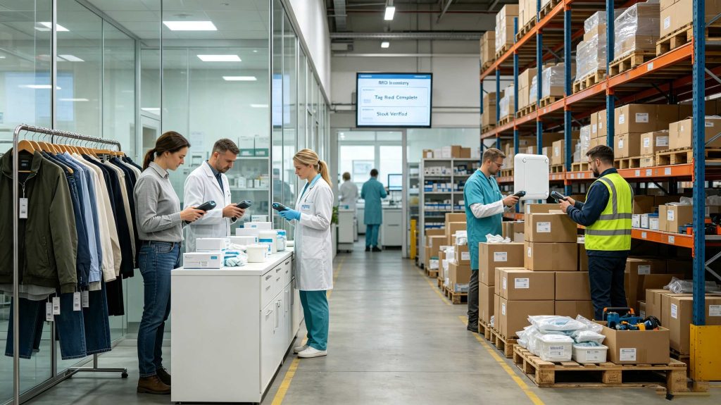 Where Are RFID Tags Used? 1 RFID tagged products, medical supplies and industrial assets being tracked across different operating environments