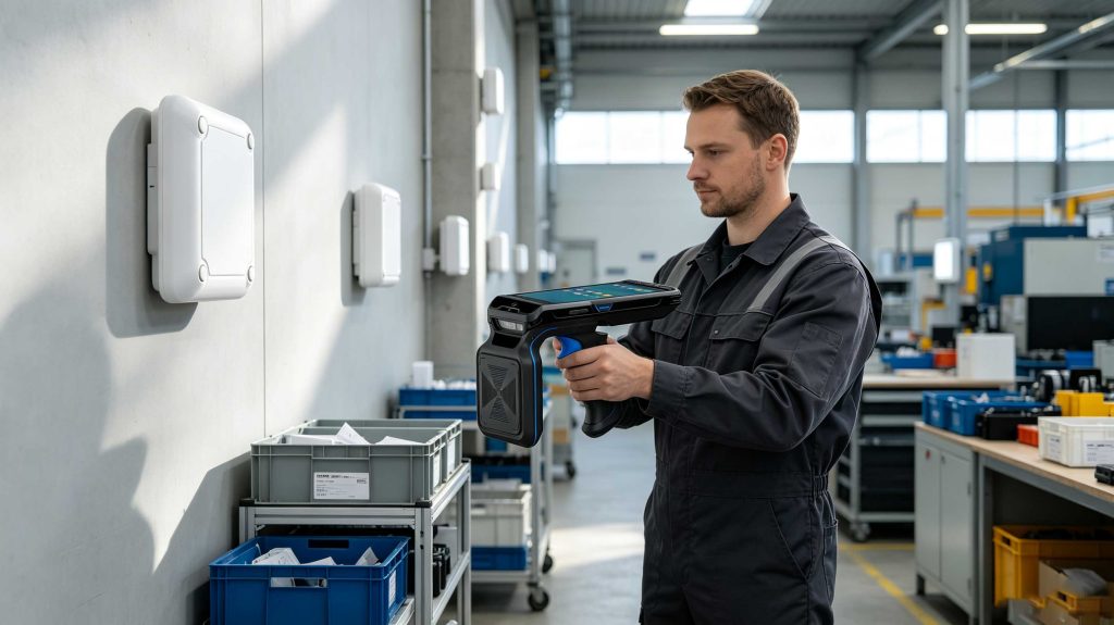 How Does RFID Location Tracking Work? 2 RFID location tracking system monitoring medical equipment and industrial assets in a European facility
